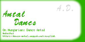 antal dancs business card